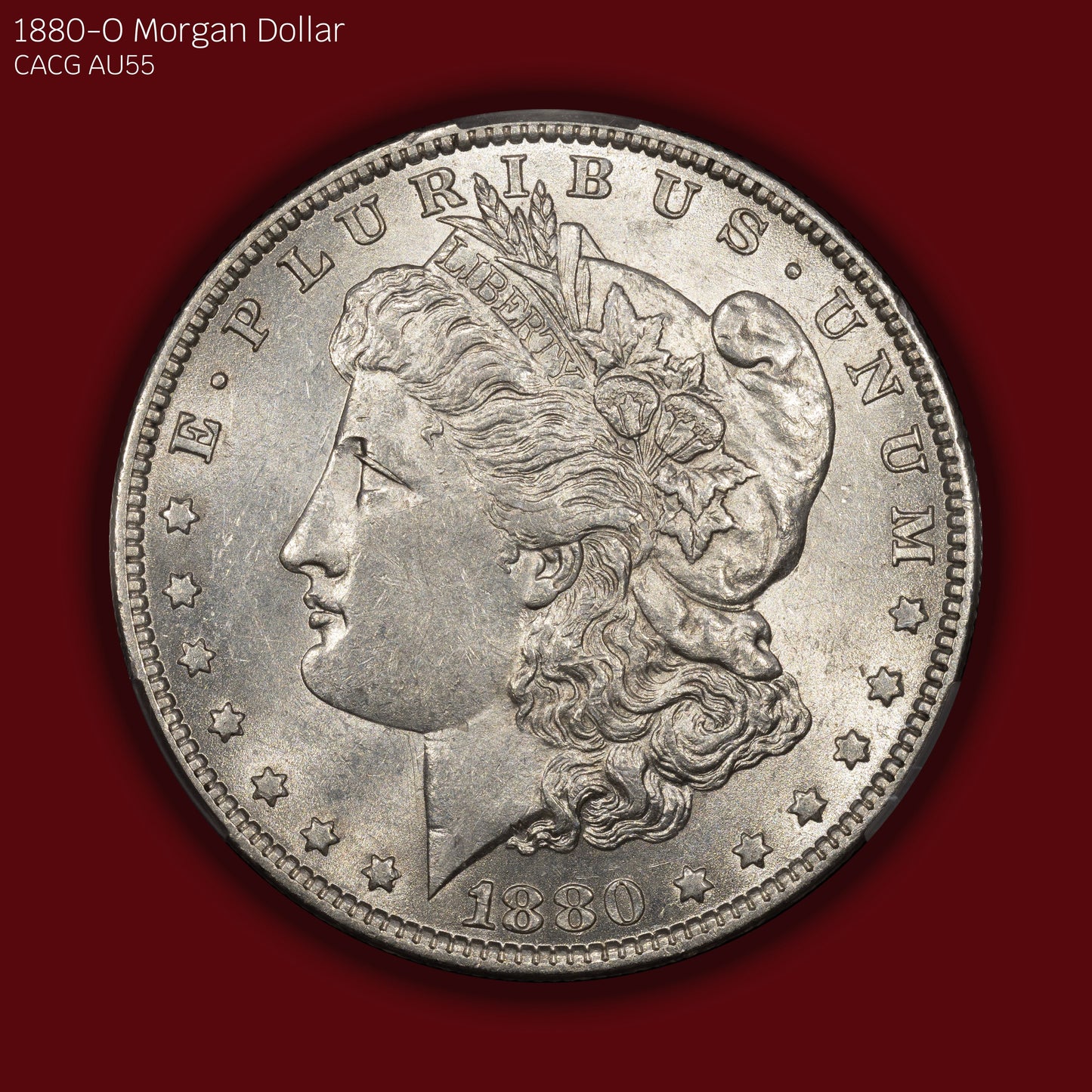 1880-O Morgan Dollar - CACG AU55