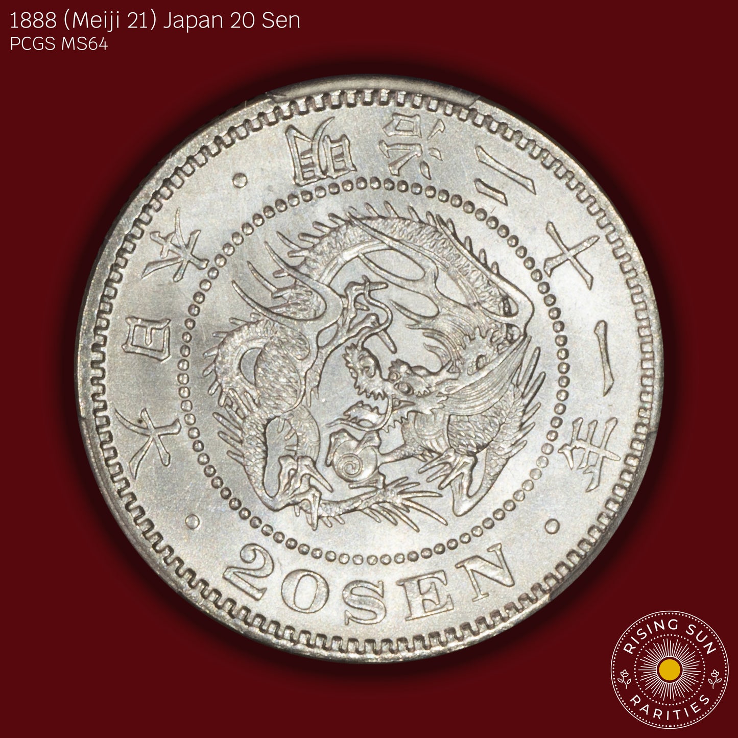 1888 (M21) Japan 20 Sen - PCGS MS64