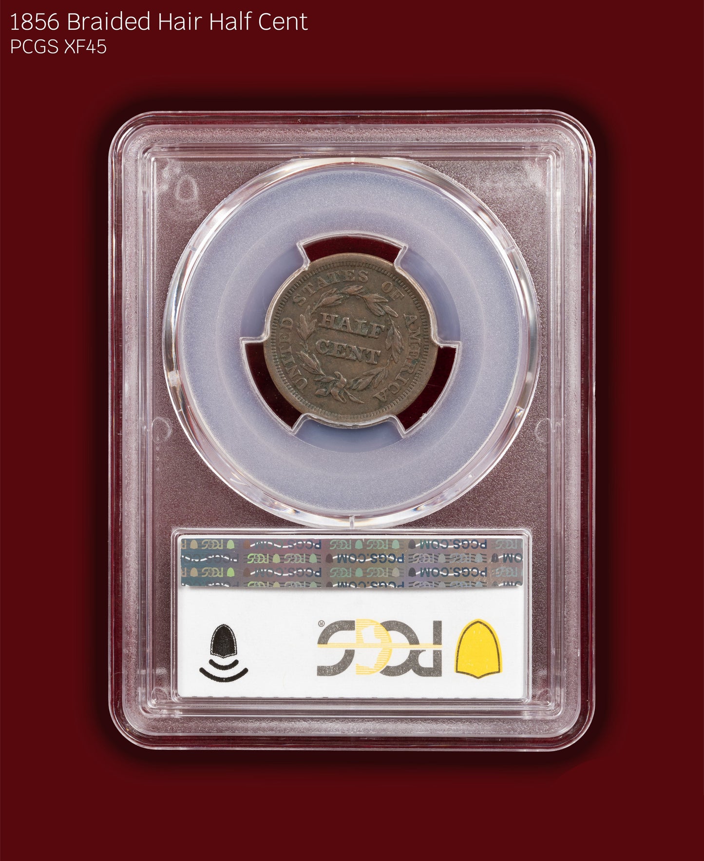 1856 Braided Hair Half Cent - PCGS XF45