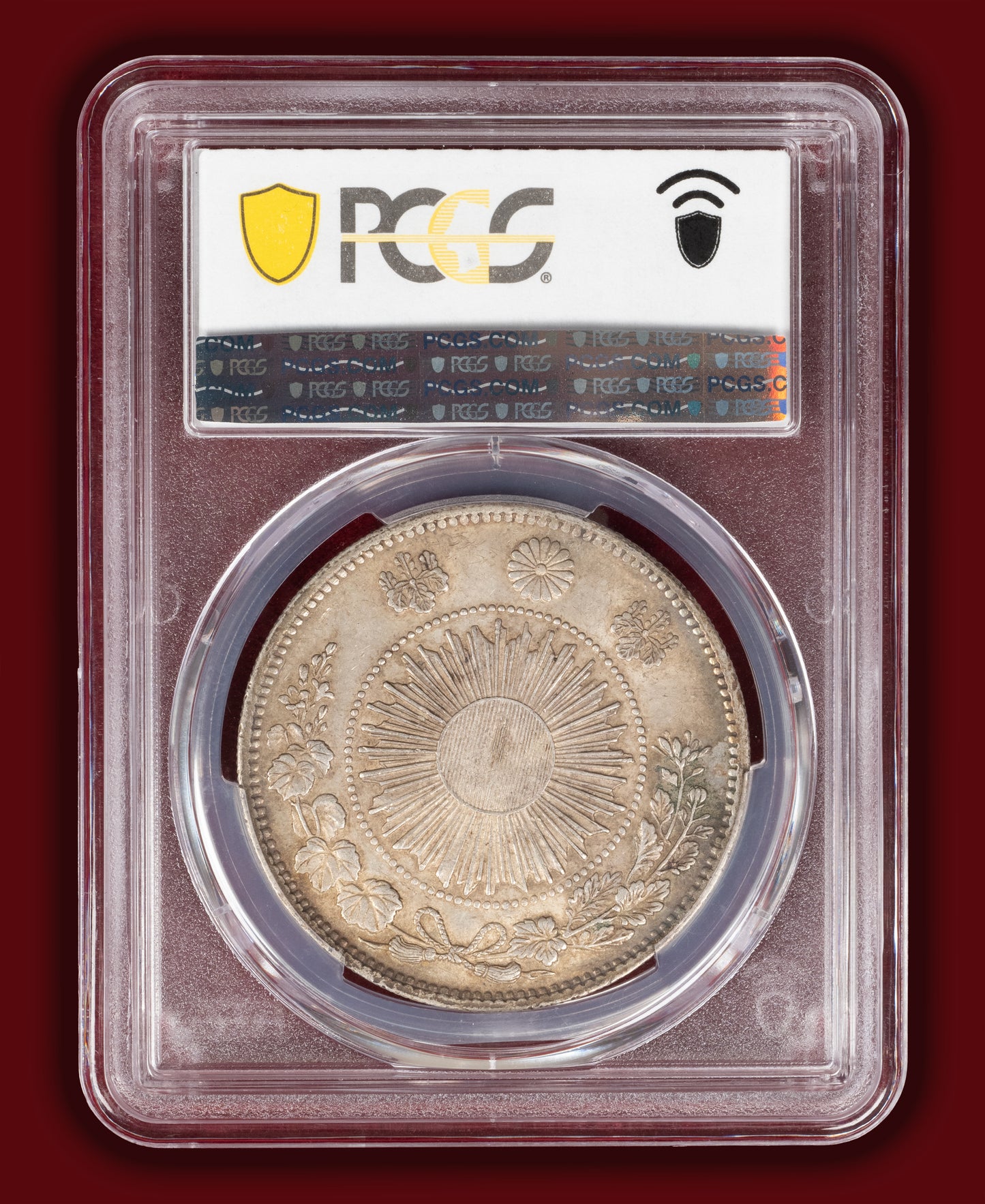 1870 (M3) Japan 1 Yen Type 1 w/border - PCGS AU58 (Toned)