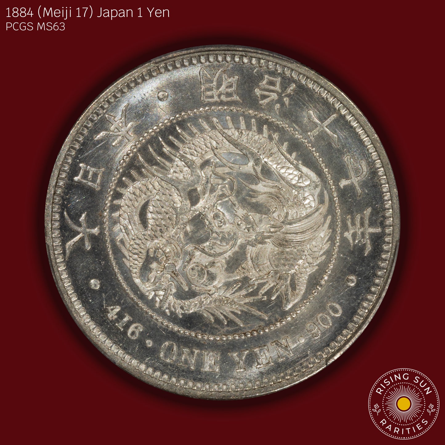 1884 (M17) Japan 1 Yen Semi Prooflike - PCGS MS63