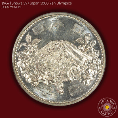 1964 (S39) Japan 1000 Yen Olympics Commemorative - PCGS MS64 PL