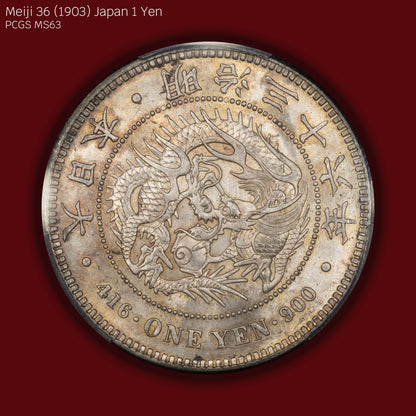 1903 (M36) Japan 1 Yen - PCGS MS63 (Toned)