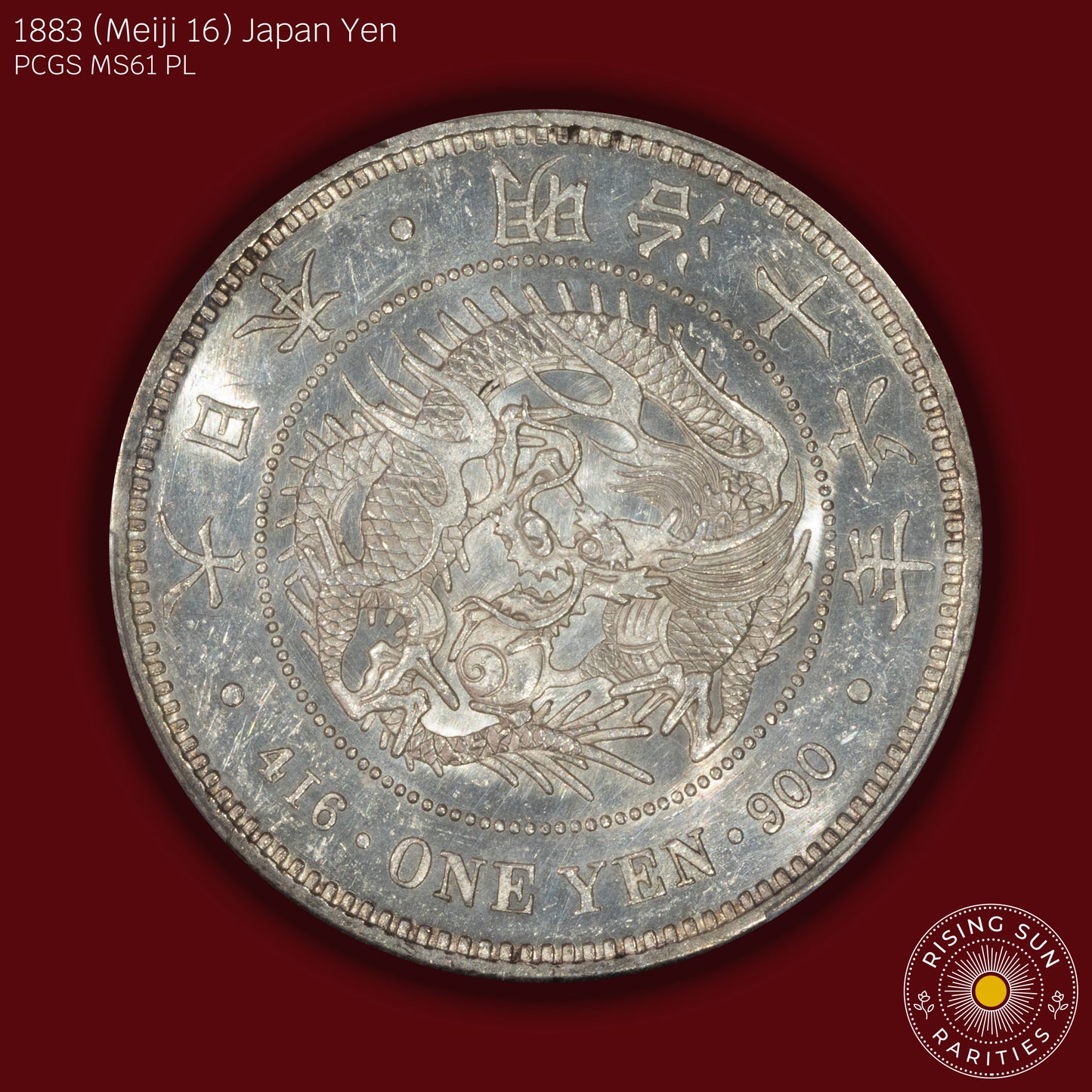 1883 (M16) Japan 1 Yen Prooflike - PCGS MS61 PL