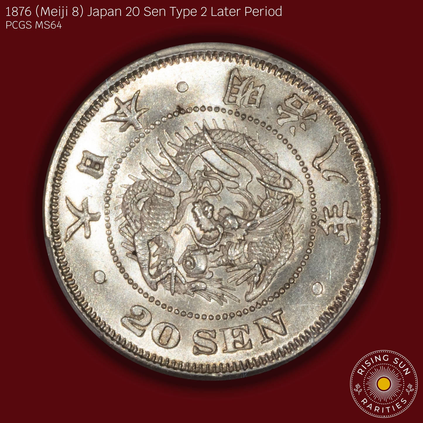 1875 (M8) Japan 20 Sen Later Period - PCGS MS64