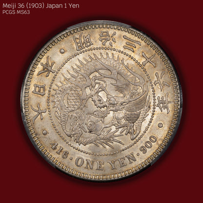 1903 (M36) Japan 1 Yen - PCGS MS63 (Toned)