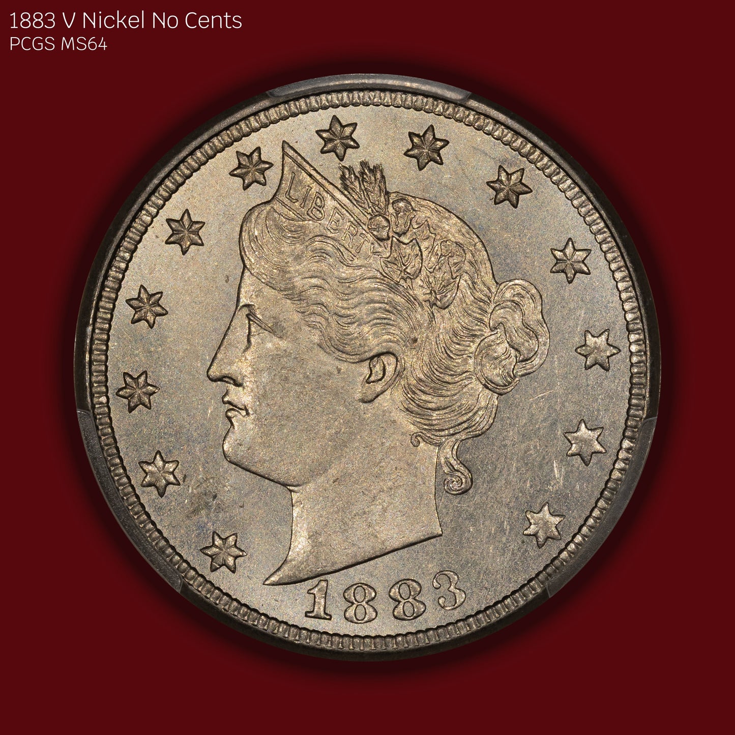 1883 Liberty V Nickel No Cents - PCGS MS64