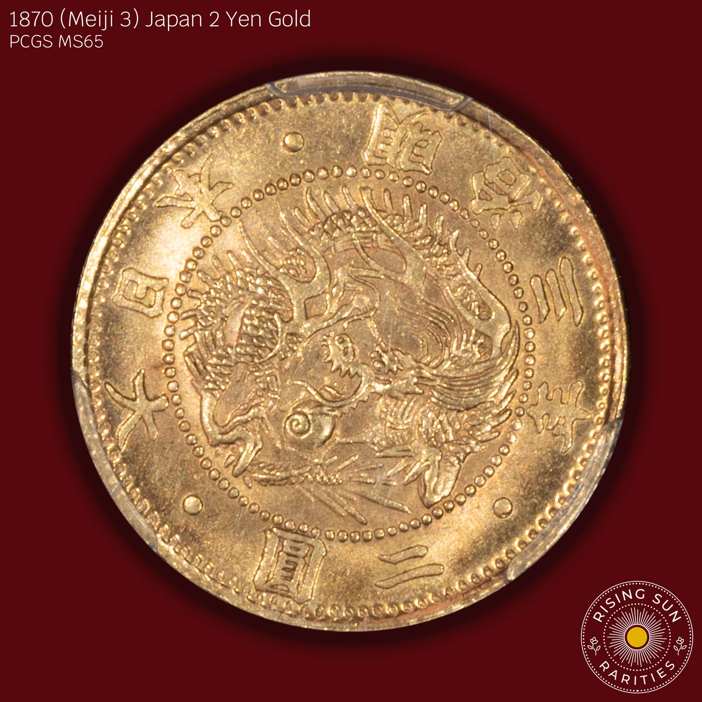 1870 (M3) Japan 2 Yen Gold - PCGS MS65