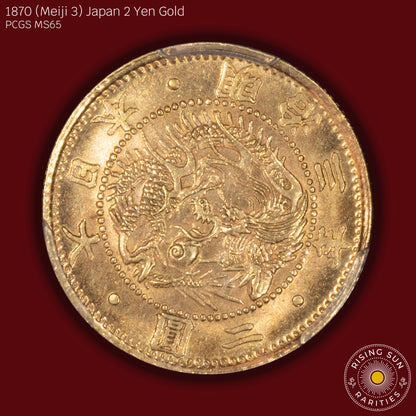 1870 (M3) Japan 2 Yen Gold - PCGS MS65