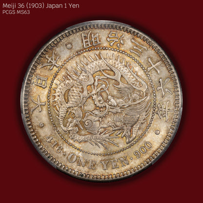 1903 (M36) Japan 1 Yen - PCGS MS63 (Toned)