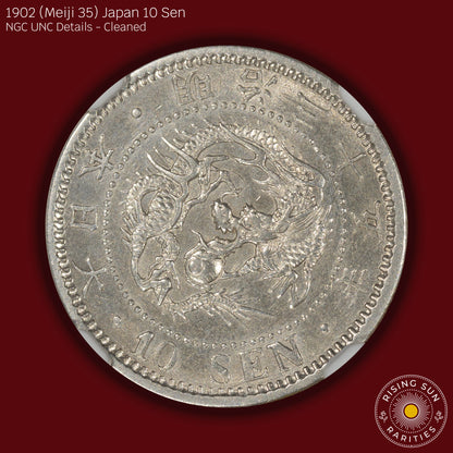 1902 (M35) Japan 10 Sen - NGC UNC Details