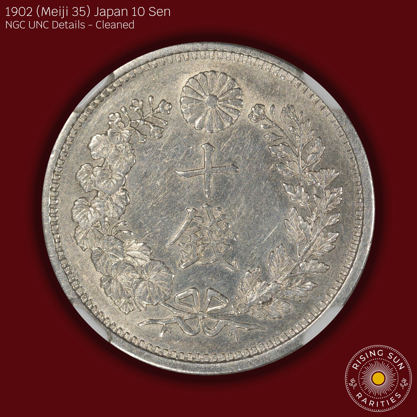 1902 (M35) Japan 10 Sen - NGC UNC Details