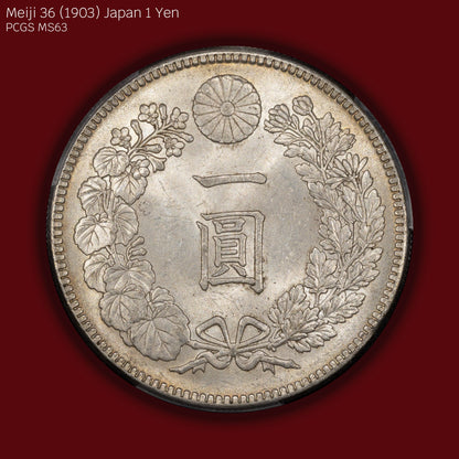 1903 (M36) Japan 1 Yen - PCGS MS63 (Toned)