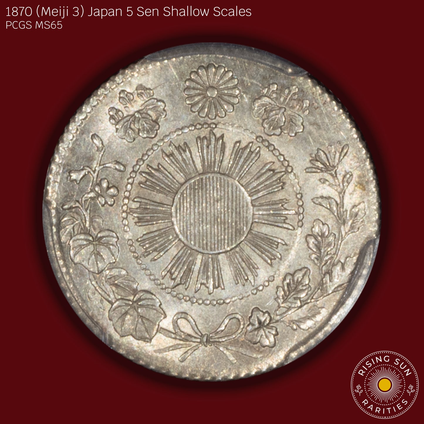 1870 (M3) Japan 5 Sen Shallow Scales - PCGS MS65