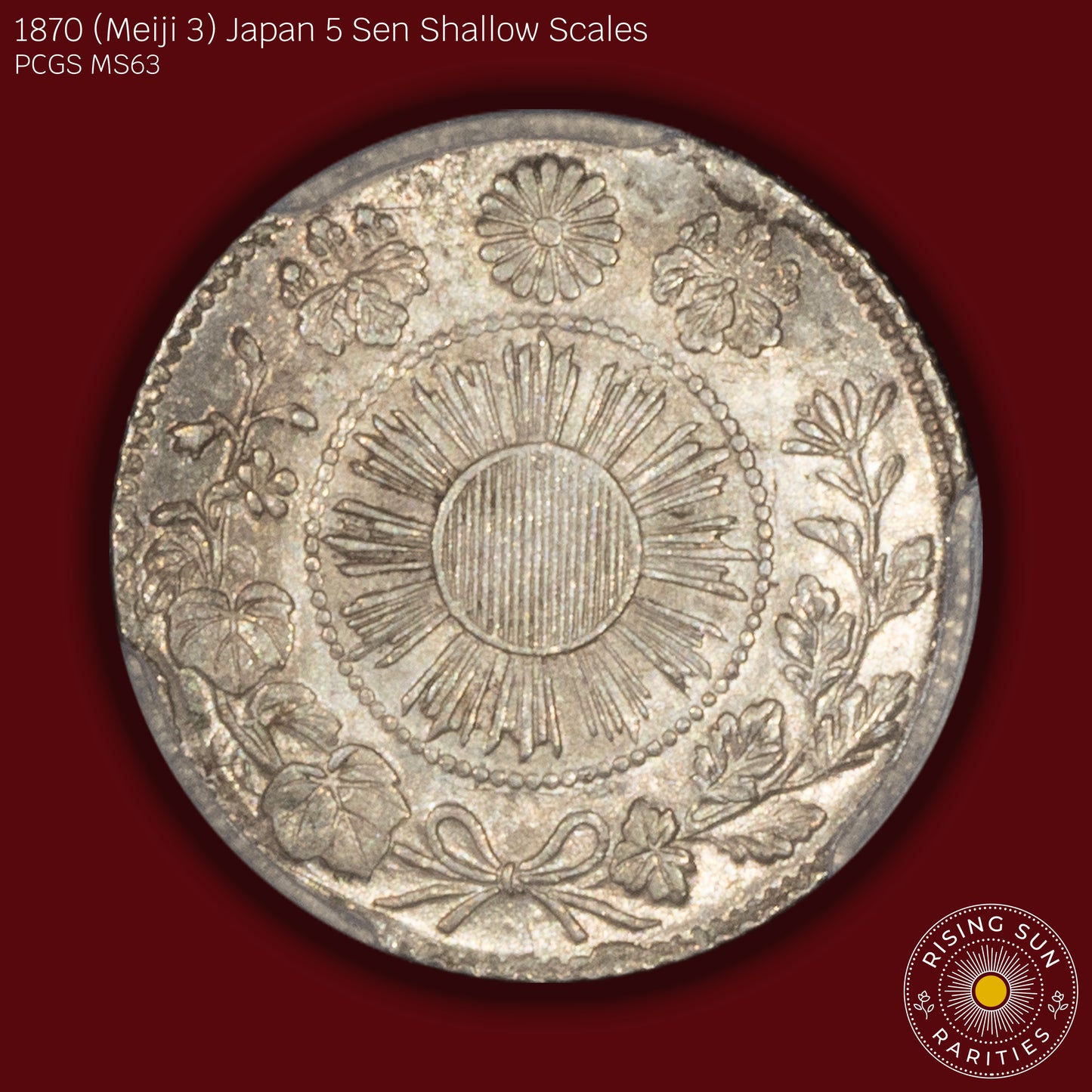 1870 (M3) Japan 5 Sen Shallow Scales - PCGS MS63