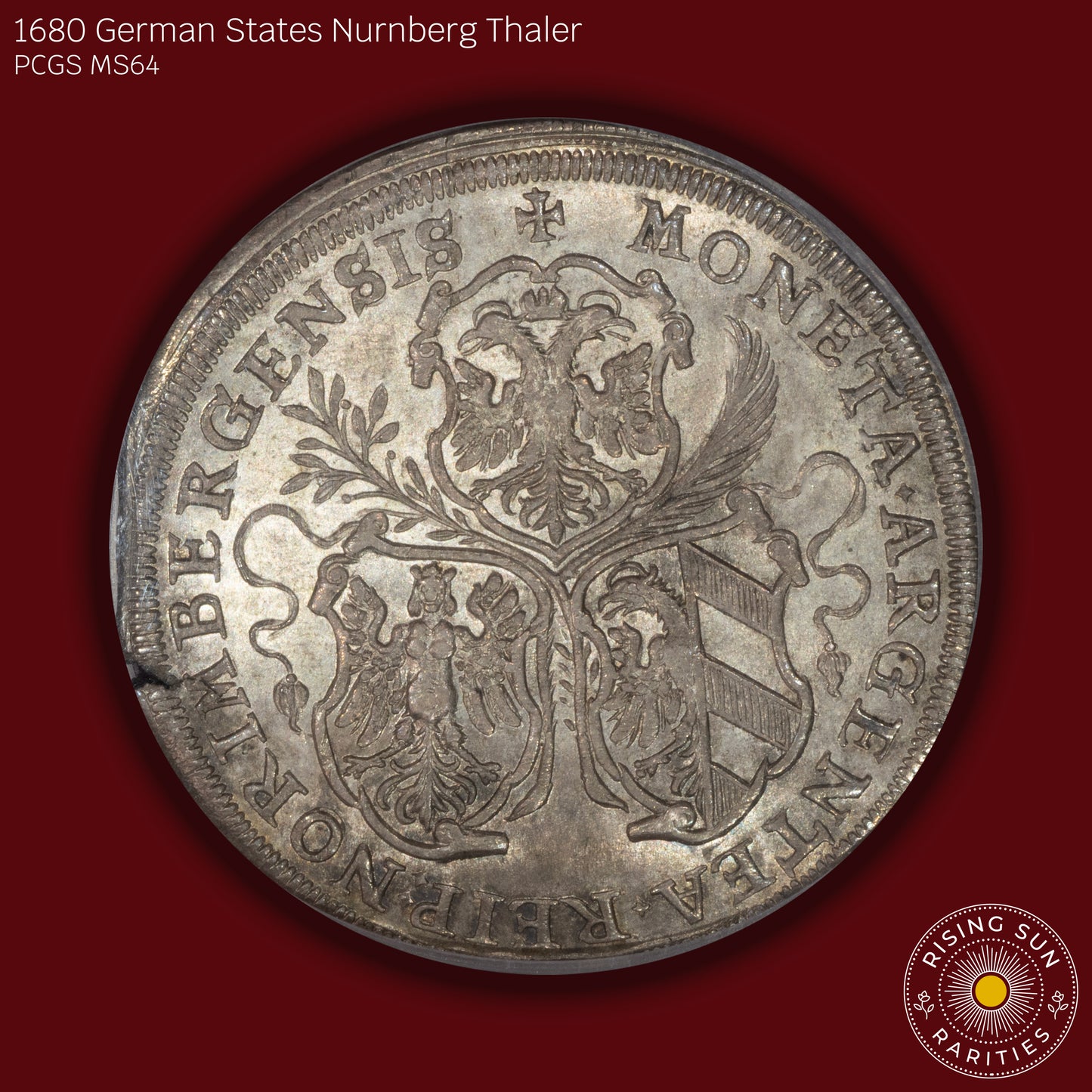 1680 German States Nurnberg Thaler (Sole Top-Pop) - PCGS MS64