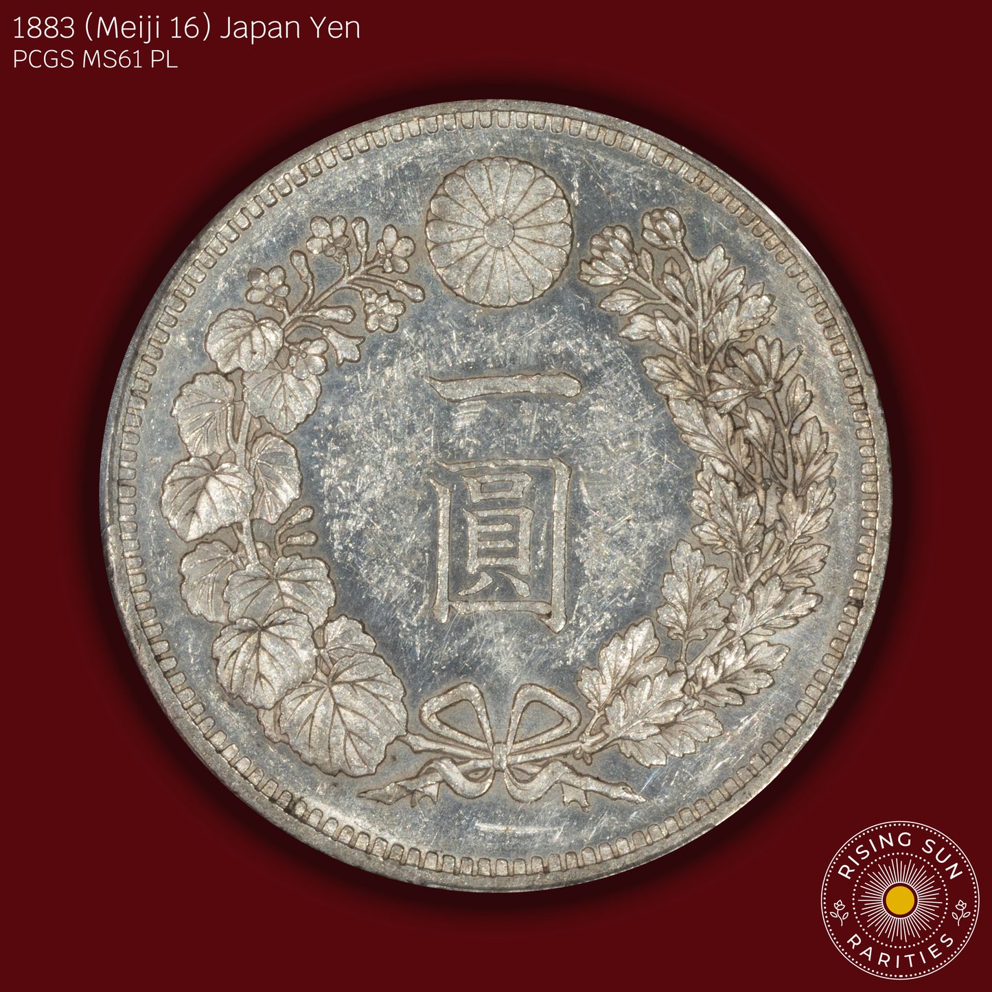 1883 (M16) Japan 1 Yen Prooflike - PCGS MS61 PL