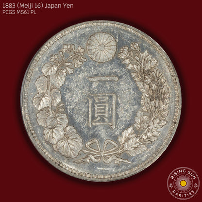 1883 (M16) Japan 1 Yen Prooflike - PCGS MS61 PL