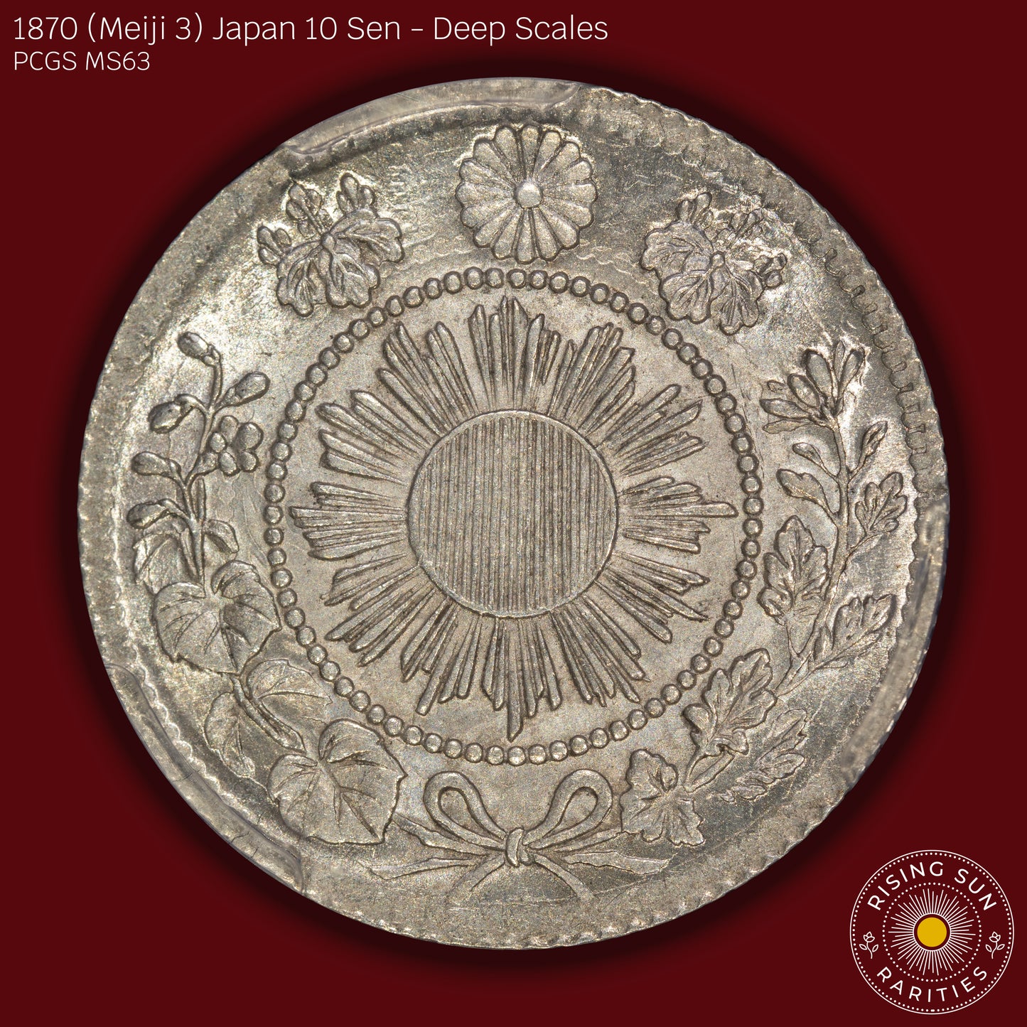 1870 (M3) Japan 10 Sen Deep Scales - PCGS MS63