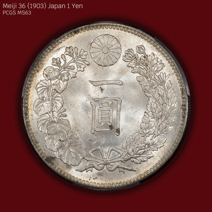 1903 (M36) Japan 1 Yen - PCGS MS63 (Toned)