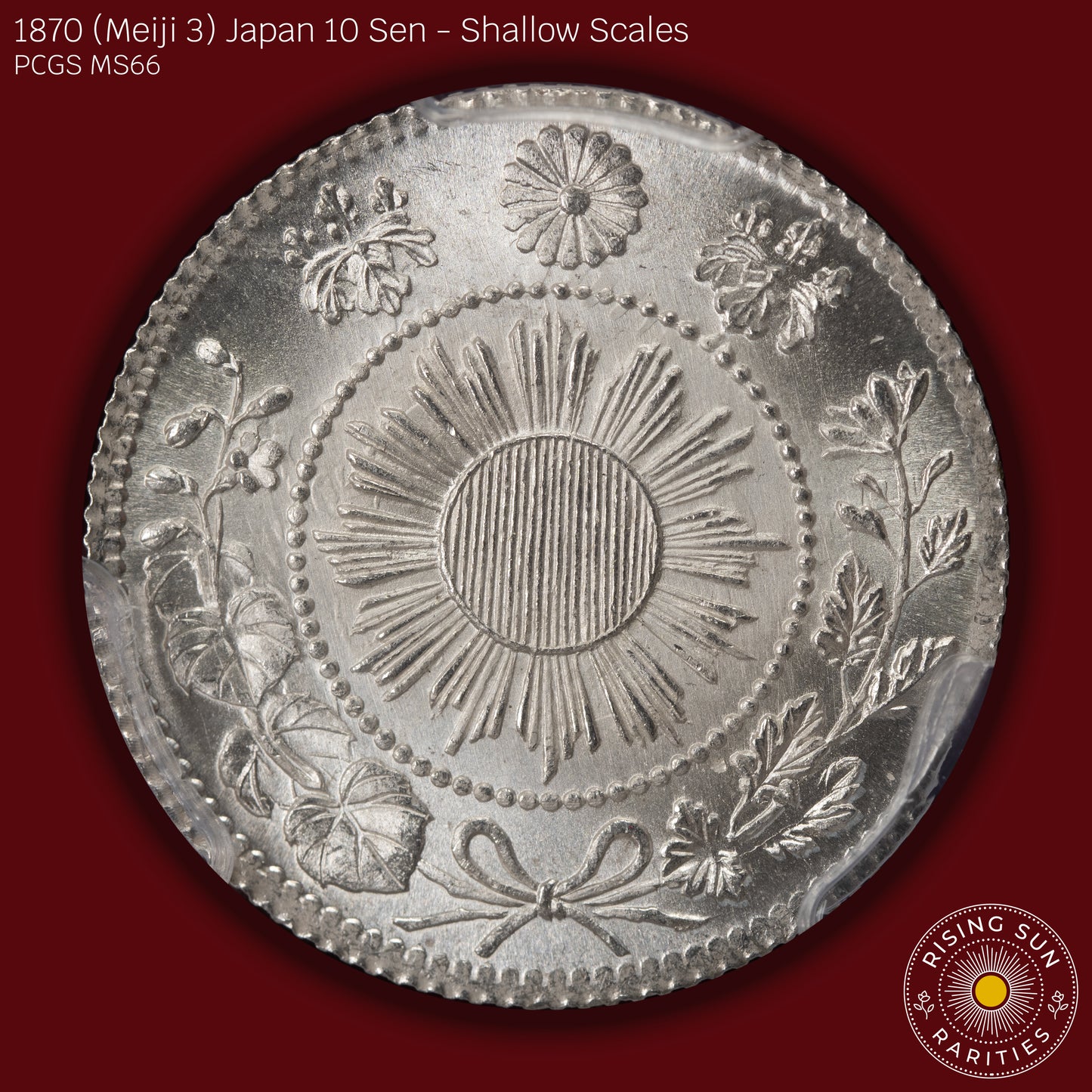 1870 (M3) Japan 10 Sen Shallow Scales - PCGS MS66