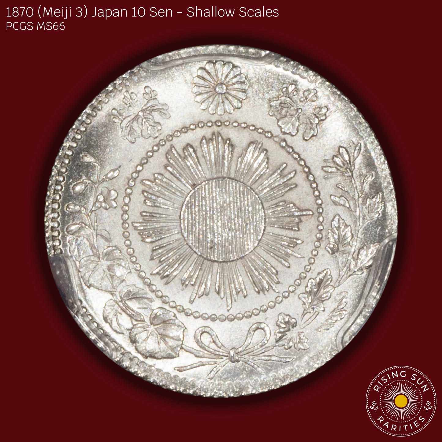 1870 (M3) Japan 10 Sen Shallow Scales - PCGS MS66