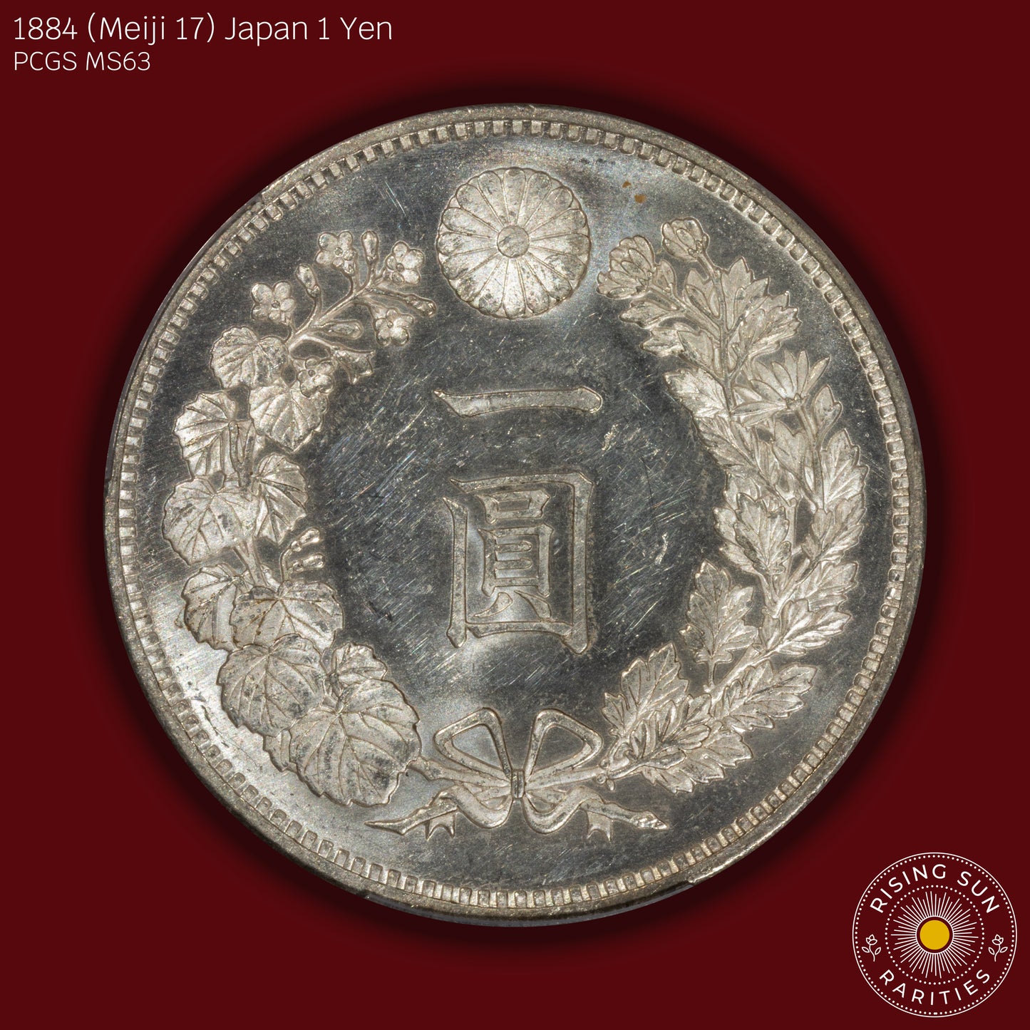 1884 (M17) Japan 1 Yen Semi Prooflike - PCGS MS63