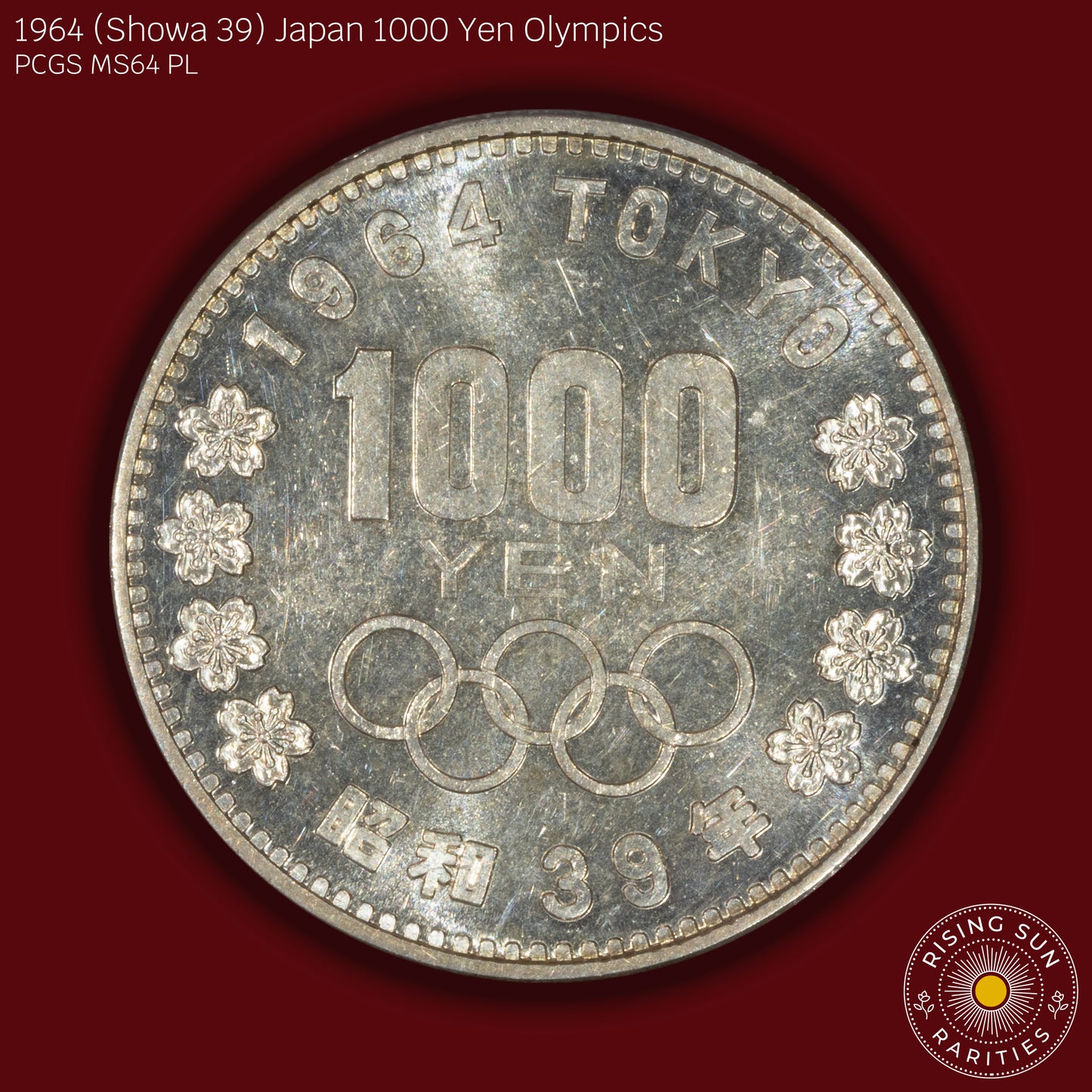 1964 (S39) Japan 1000 Yen Olympics Commemorative - PCGS MS64 PL