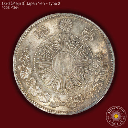 1870 (M3) Japan 1 Yen Type 2 - PCGS MS64 (Toned)