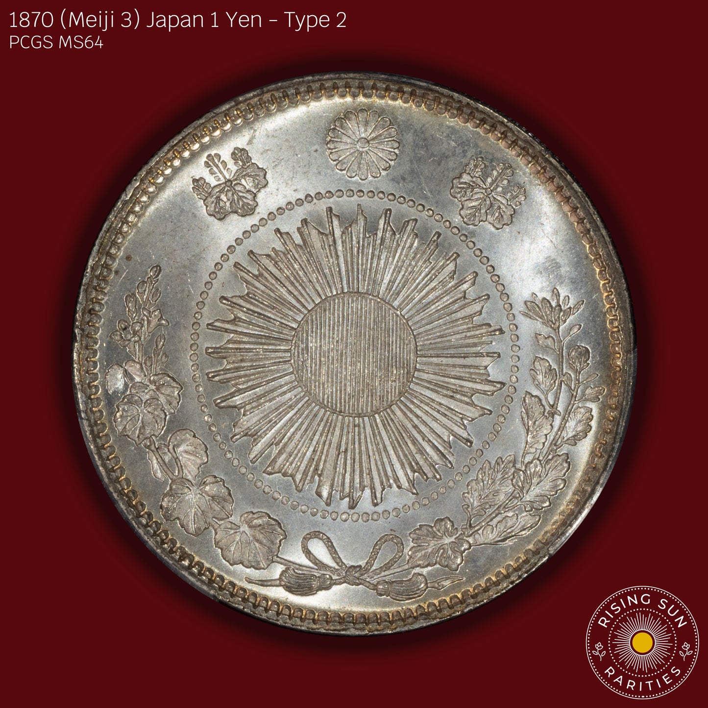 1870 (M3) Japan 1 Yen Type 2 - PCGS MS64 (Toned)