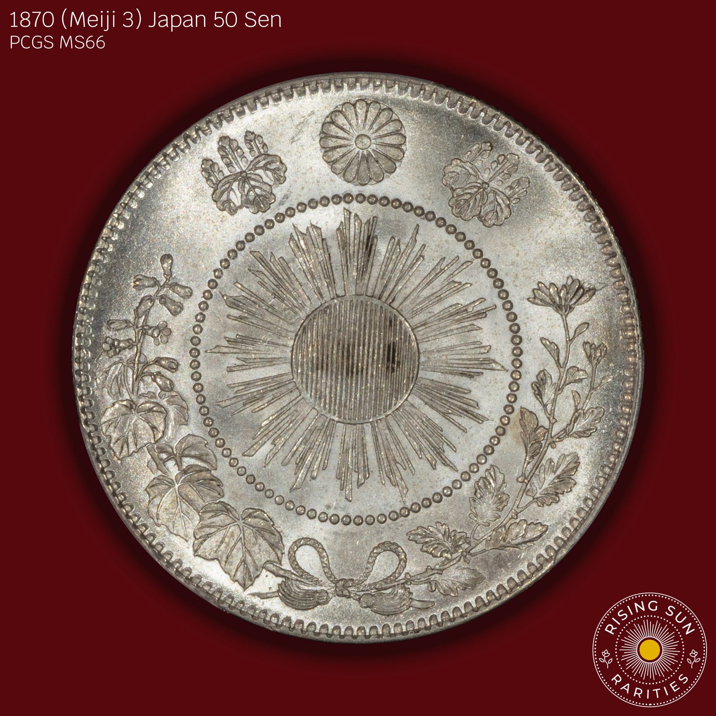 1870 (M3) Japan 50 Sen - PCGS MS66