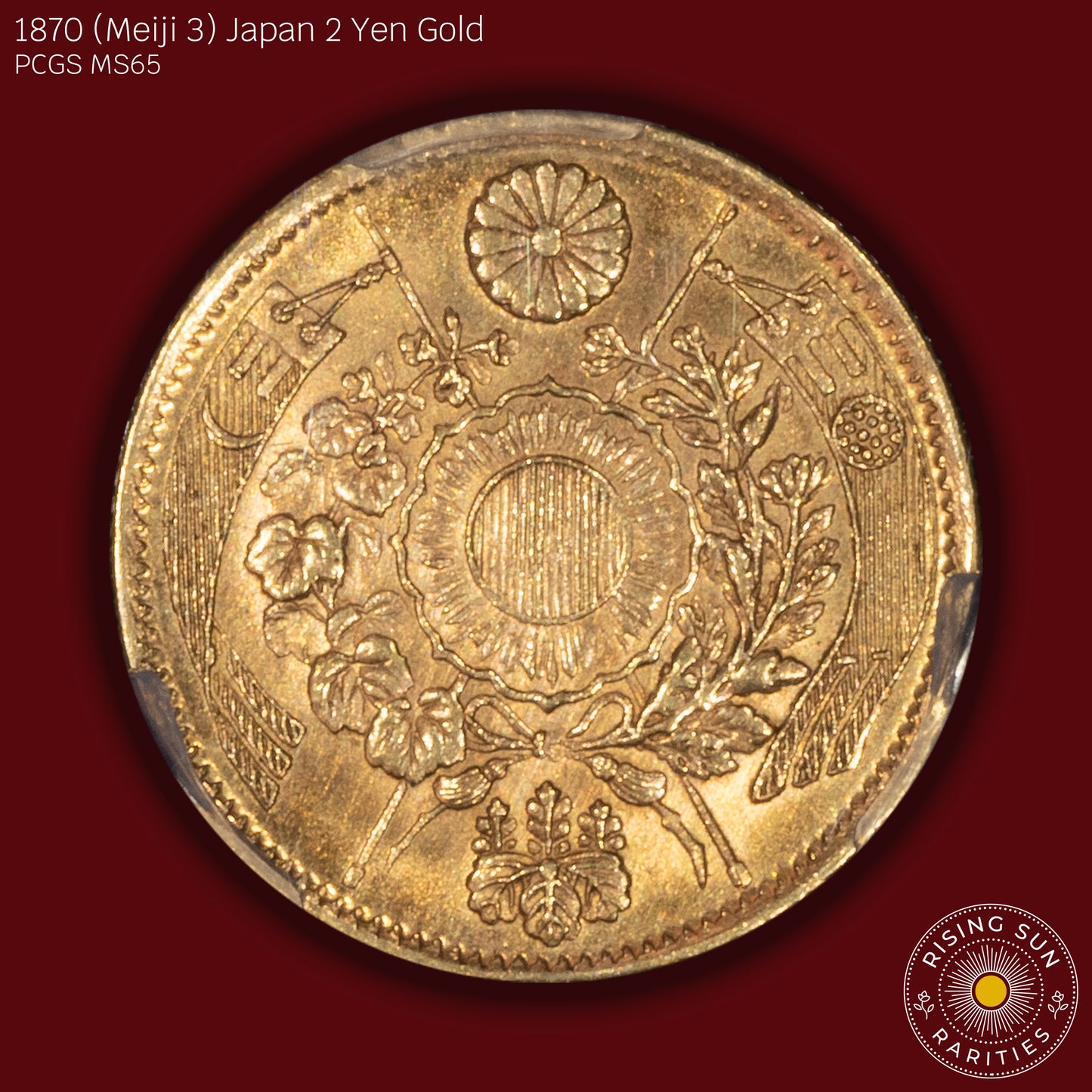 1870 (M3) Japan 2 Yen Gold - PCGS MS65