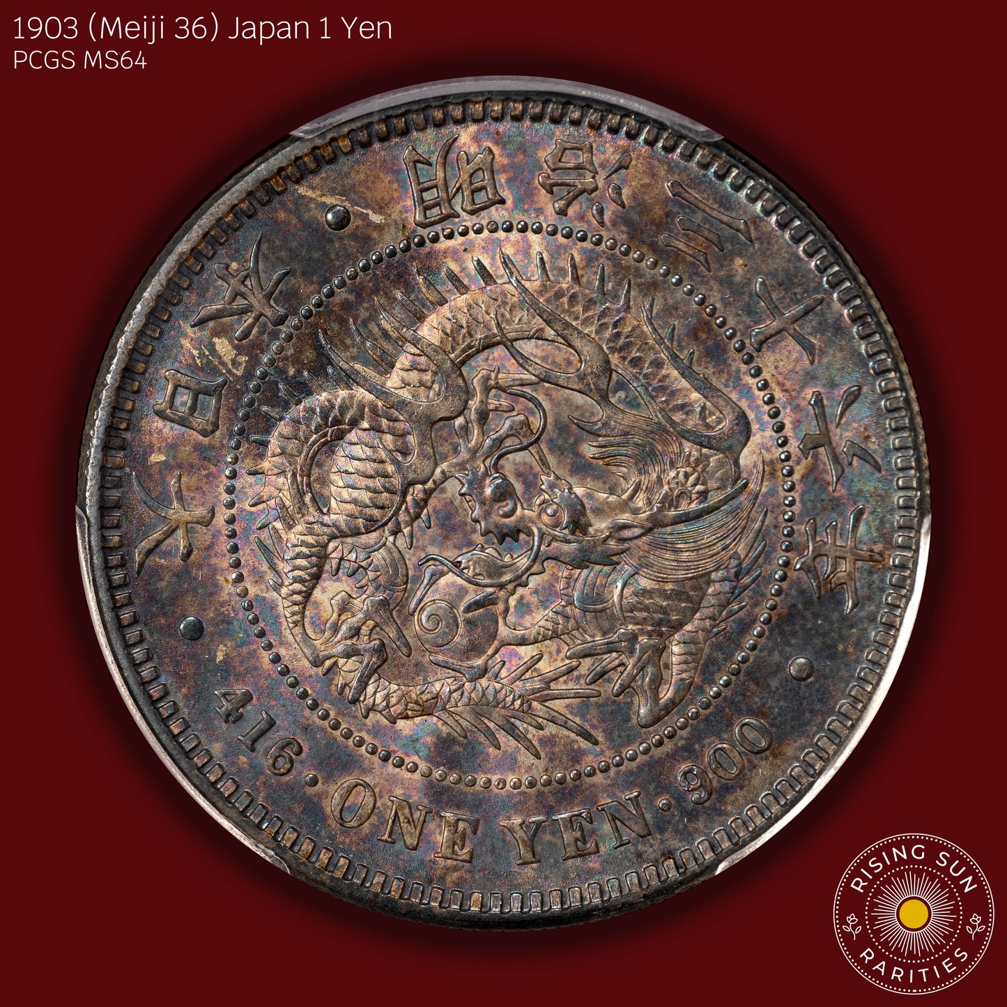 1903 (M36) Japan 1 Yen - PCGS MS64 (Toned)