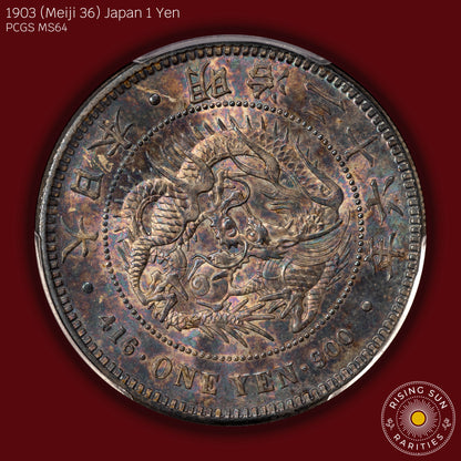 1903 (M36) Japan 1 Yen - PCGS MS64 (Toned)