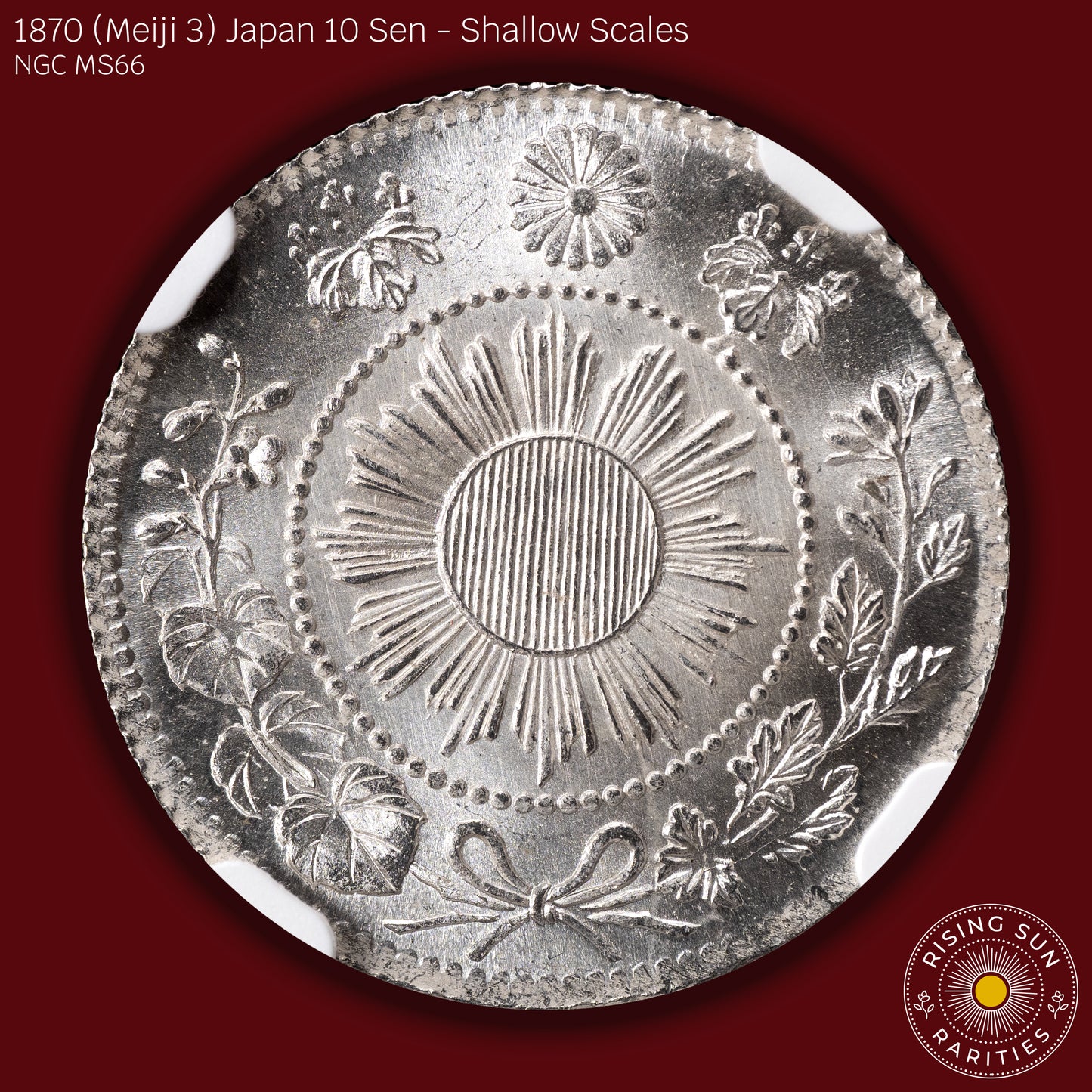 1870 (M3) Japan 10 Sen Shallow Scales - NGC MS66