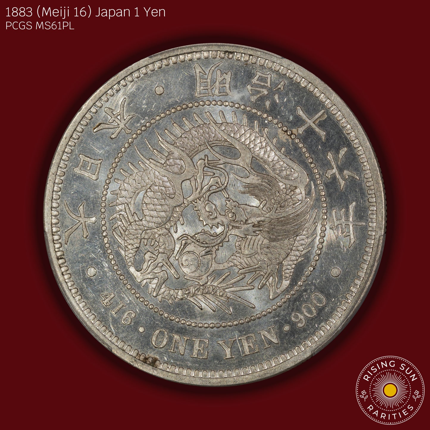 1883 (M16) Japan 1 Yen Prooflike - PCGS MS61 PL