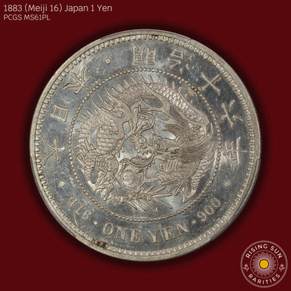 1883 (M16) Japan 1 Yen Prooflike - PCGS MS61 PL