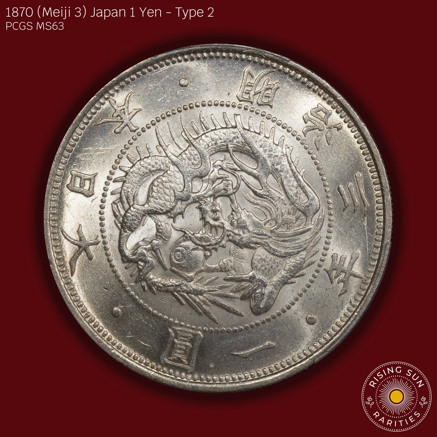 1870 (M3) Japan 1 Yen Type 2 - PCGS MS63