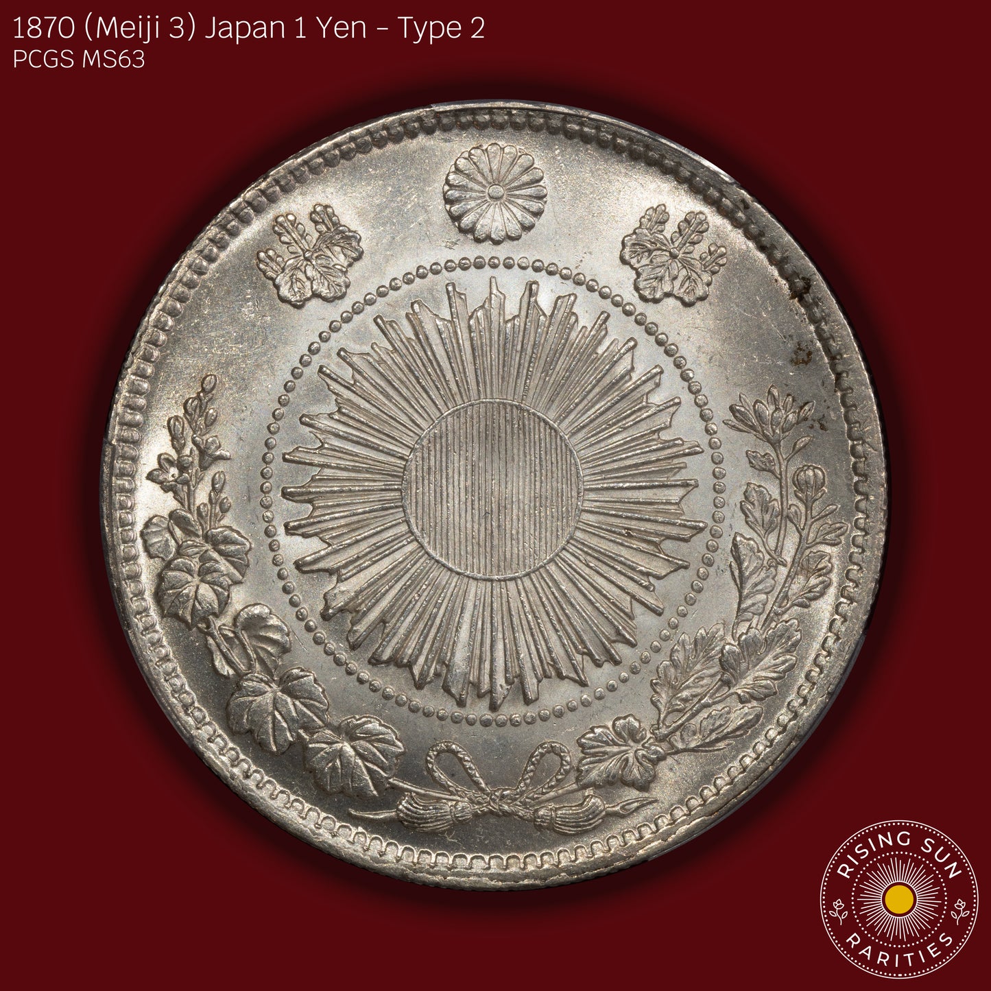 1870 (M3) Japan 1 Yen Type 2 - PCGS MS63