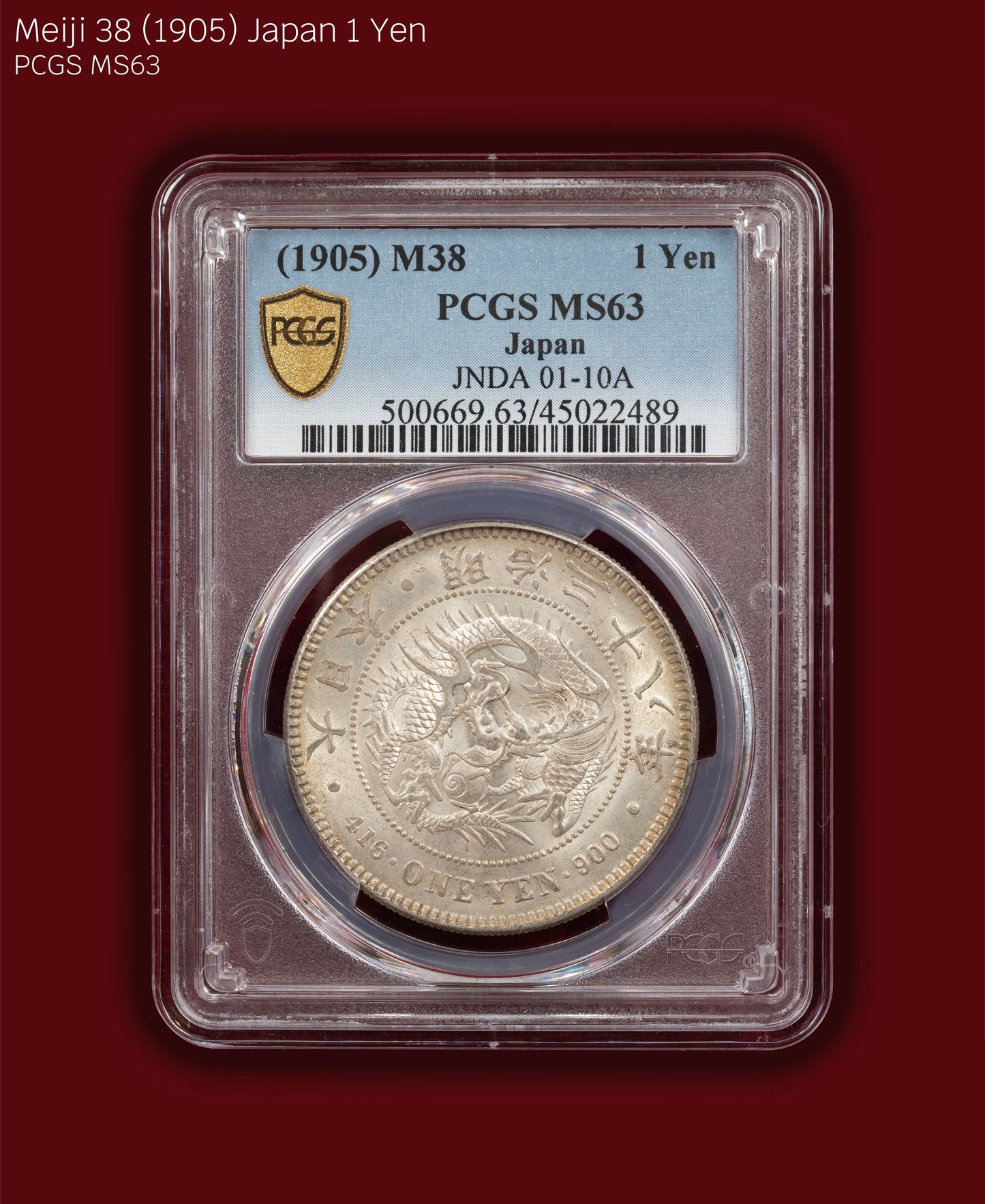 1905 (M38) Japan 1 Yen - PCGS MS63