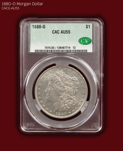 1880-O Morgan Dollar - CACG AU55