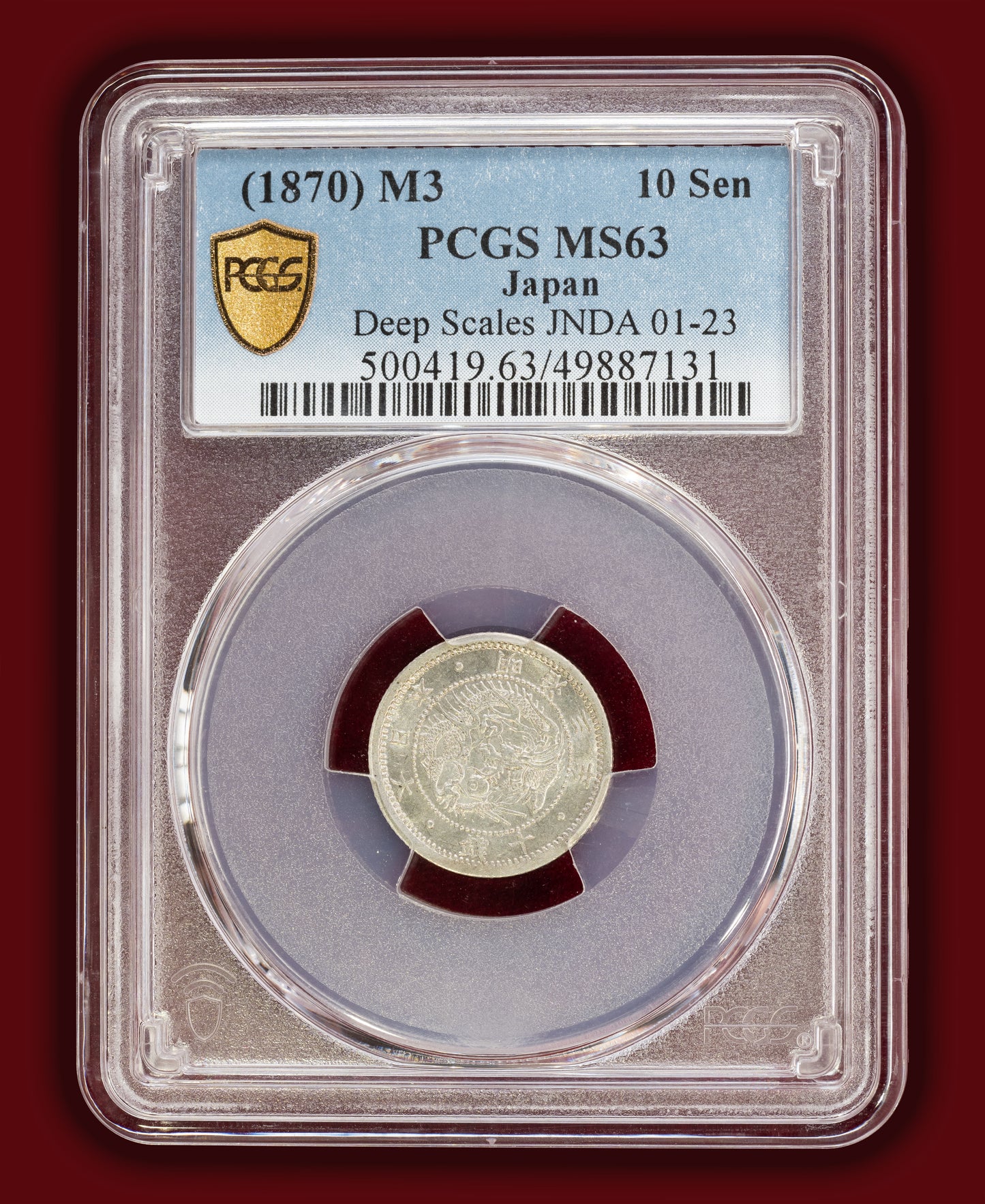 1870 (M3) Japan 10 Sen Deep Scales - PCGS MS63