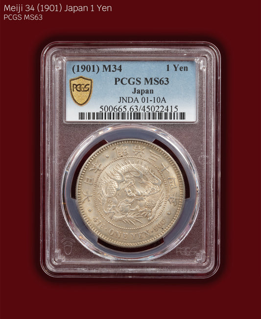 1901 (M34) Japan 1 Yen - PCGS MS63 (Toned)