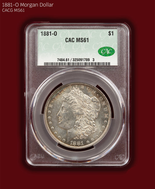 1881-O Morgan Dollar - CACG MS61 (Toned)