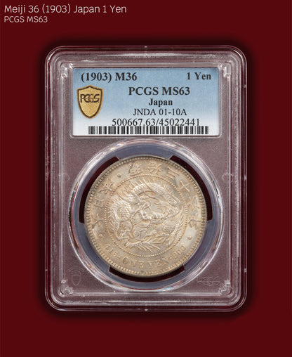 1903 (M36) Japan 1 Yen - PCGS MS63 (Toned)