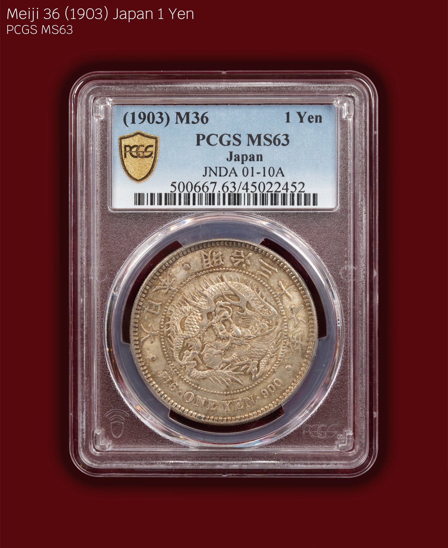 1903 (M36) Japan 1 Yen - PCGS MS63 (Toned)