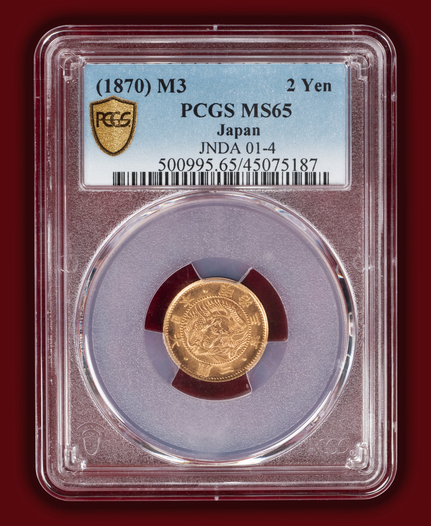 1870 (M3) Japan 2 Yen Gold - PCGS MS65