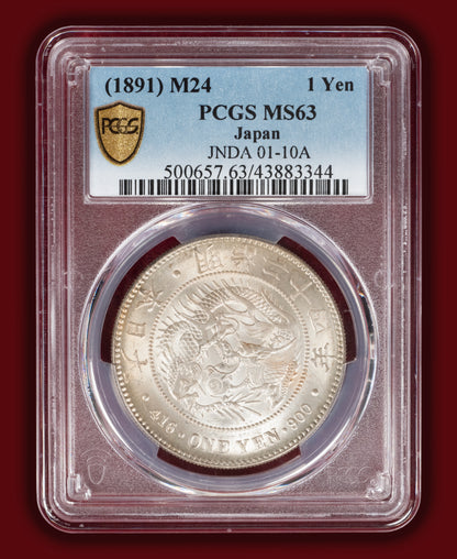 1891 (M24) Japan 1 Yen - PCGS MS63