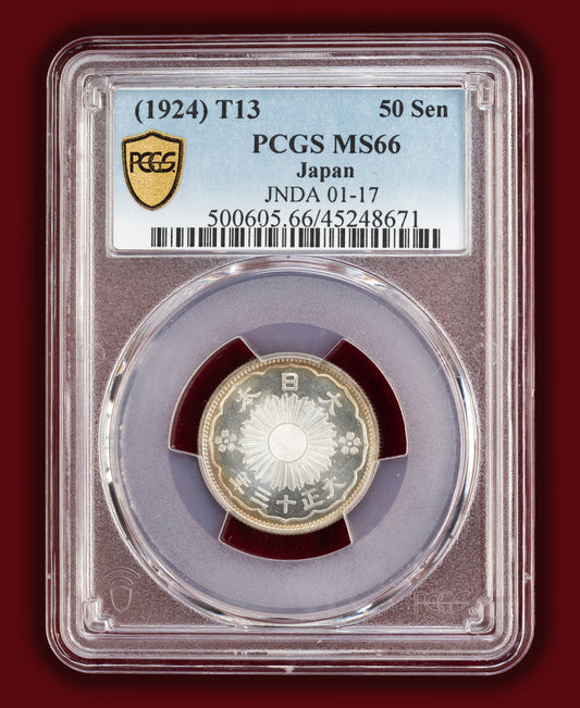 1924 (T13) Japan 50 Sen - PCGS MS66 (Toned)