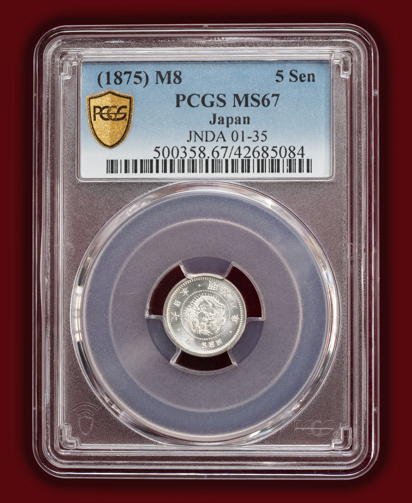 1875 (M8) Japan 5 Sen - PCGS MS67